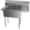 Koolmore 2 Compartment Stainless Steel NSF Commercial Kitchen Prep & Utility Sink with Drainboard SB141611-12R3 - alternate 9
